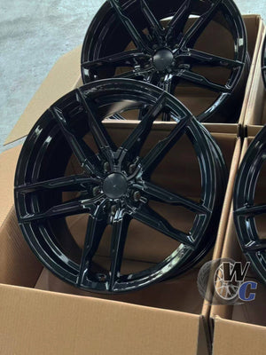 19” Wheels Fit BMW 5 Series 2011–2017 |  Factory Style Rims |  Gloss Black |  Staggered Set of 4