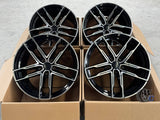 19” Wheels Fit BMW 3 Series 2012–2019 |  Factory Style Rims |  Gloss Black Machined Face |  Staggered Set of 4