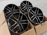 19” Wheels Fit BMW 3 Series 2012–2019 |  Factory Style Rims |  Gloss Black Machined Face |  Staggered Set of 4