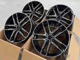 19” Wheels Fit BMW 3 Series 2012–2019 |  Factory Style Rims |  Gloss Black Machined Face |  Staggered Set of 4