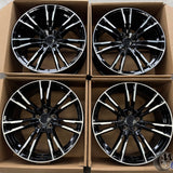 19” Wheels Fit BMW 7 Series 2016–2025 |  Factory Style Rims |  Gloss Black Machined Face |  Staggered Set of 4