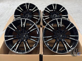 19” Wheels Fit BMW 7 Series 2016–2025 |  Factory Style Rims |  Gloss Black Machined Face |  Staggered Set of 4
