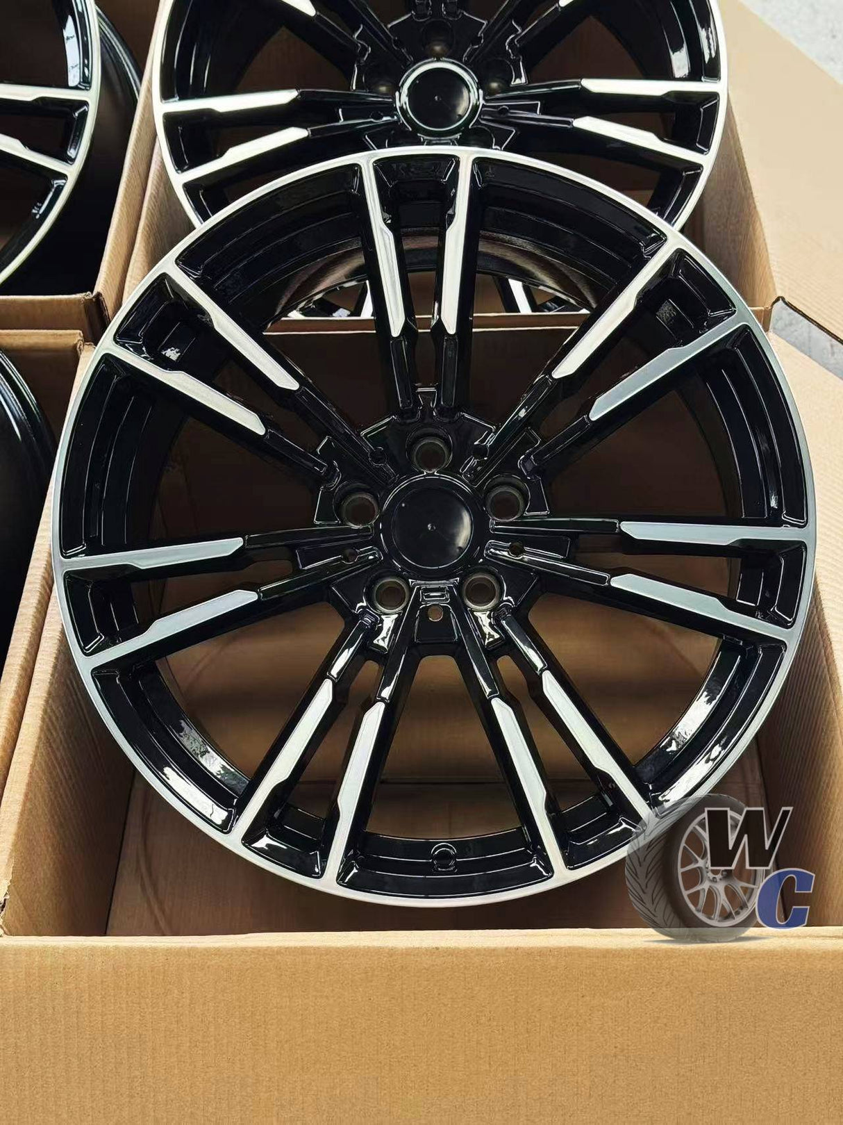 19” Wheels Fit BMW 7 Series 2016–2025 |  Factory Style Rims |  Gloss Black Machined Face |  Staggered Set of 4