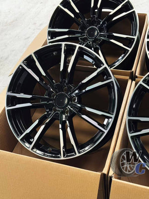 19” Wheels Fit BMW 7 Series 2016–2025 |  Factory Style Rims |  Gloss Black Machined Face |  Staggered Set of 4
