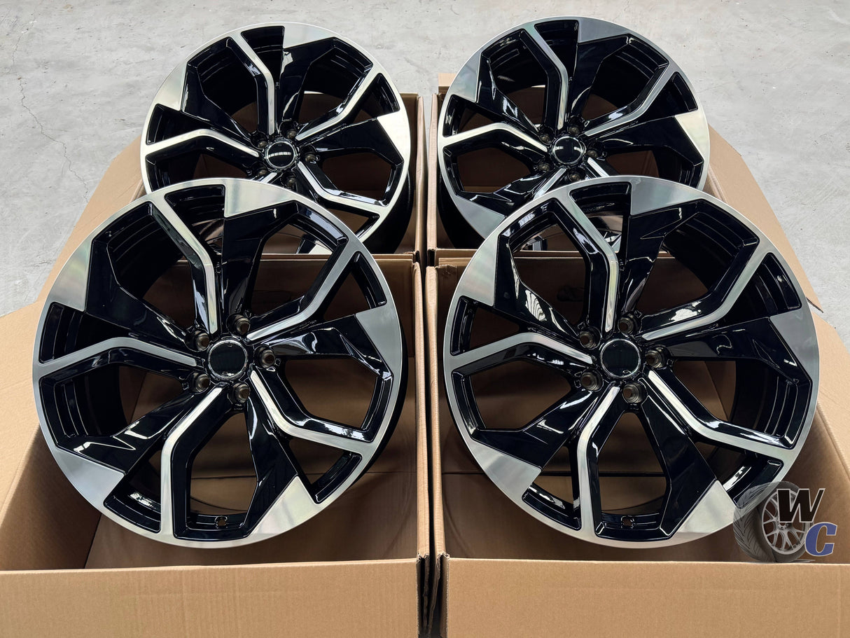 22” Wheels Fit Audi Q7 2017–2025 |  OE Style Rims |  Gloss Black Machine Face |  Set of 4