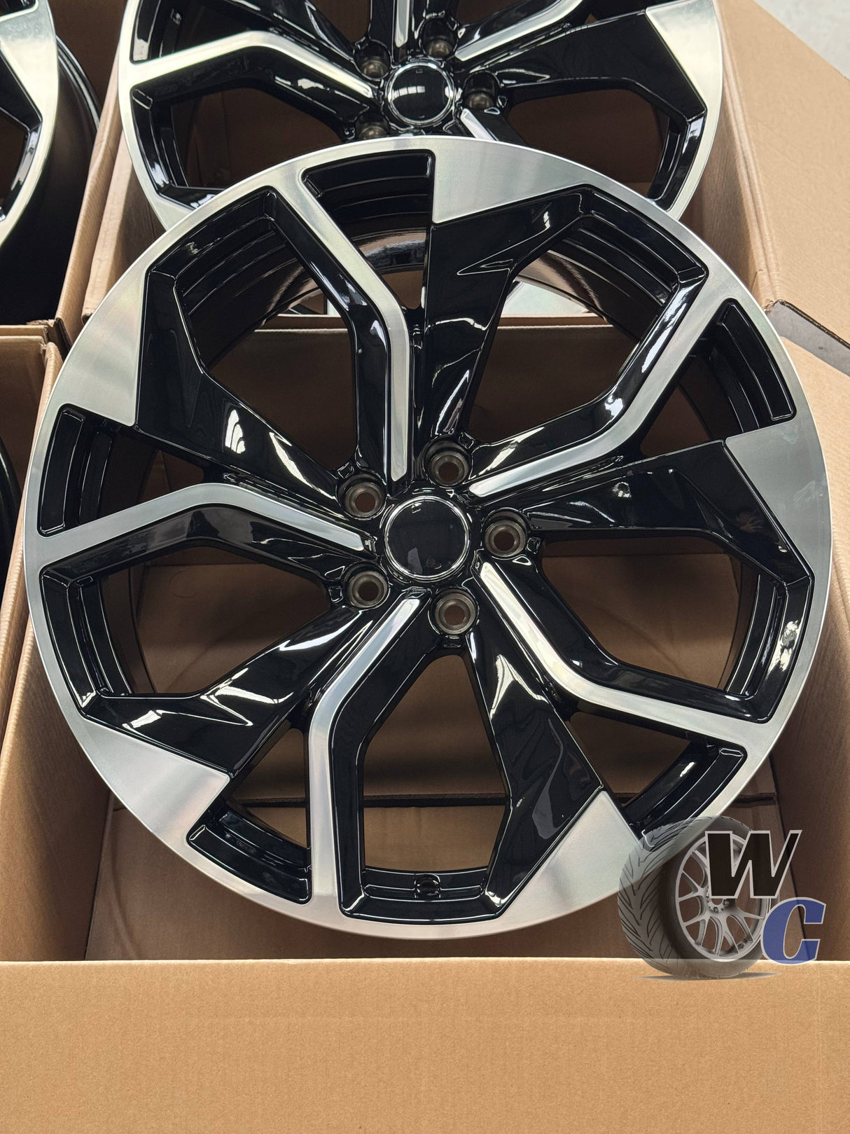 22” Wheels Fit Audi Q7 2017–2025 |  OE Style Rims |  Gloss Black Machine Face |  Set of 4
