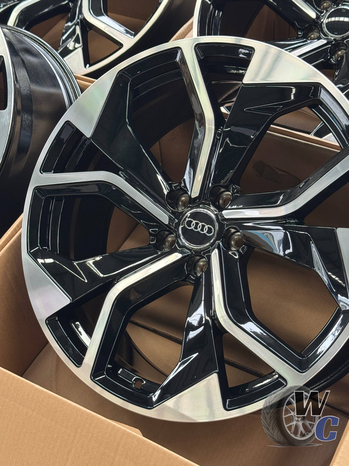 22” Wheels Fit Audi SQ5 2013–2026 |  OE Style Rims |  Gloss Black Machine Face |  Set of 4