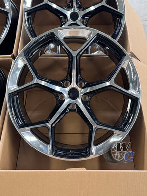 21” Wheels Fit Audi Q3 2019–2025 |  OE Style Rims |  Gloss Black W/ Polished Edges |  Set of 4