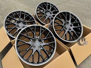 21” Wheels Fit Porsche Panamera 2009–2025 |  OE Style Rims |  Gloss Black Machined Lip |  Staggered Set of 4