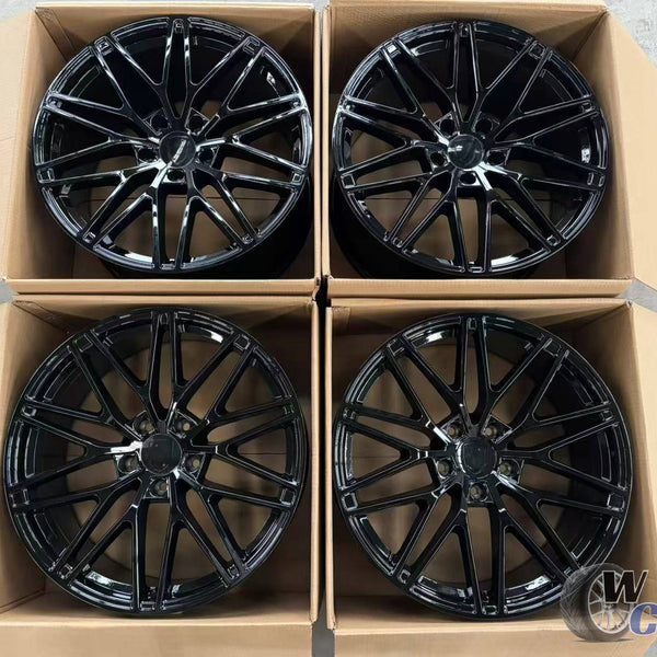 21” Wheels Fit Porsche Taycan 2019–2025 |  OE Style Rims |  Gloss Black |  Staggered Set of 4