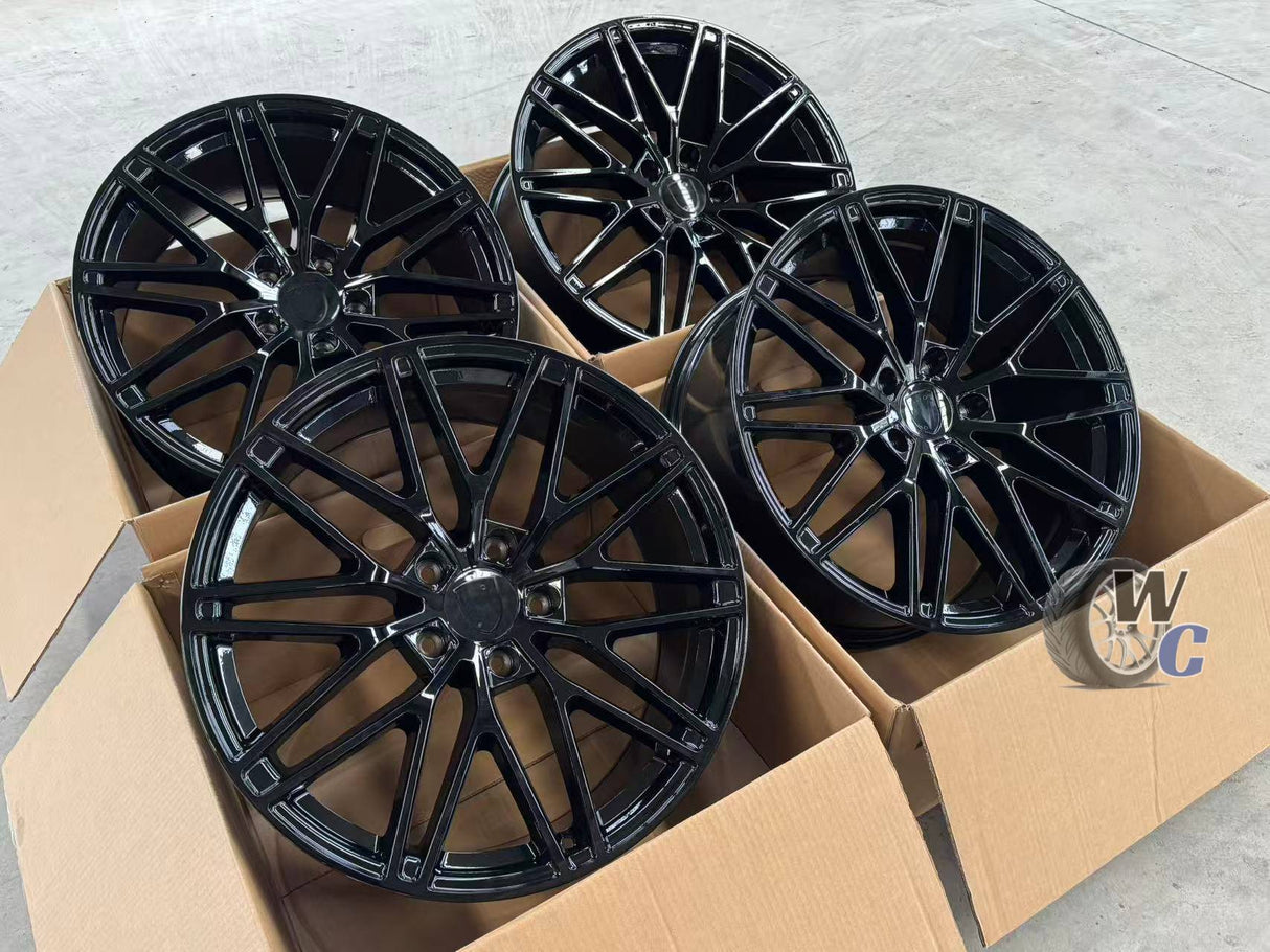 21” Wheels Fit Porsche Cayenne 2011–2026 |  OE Style Rims |  Gloss Black |  Staggered Set of 4