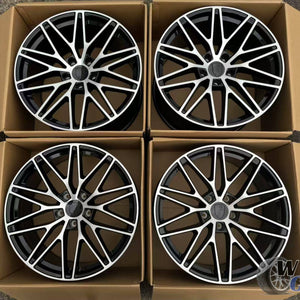 21” Wheels Fit Porsche Cayenne 2011–2026 |  OE Style Rims |  Gloss Black Machined Face |  Staggered Set of 4