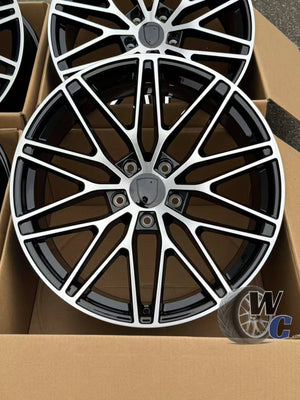 21” Wheels Fit Porsche Cayenne 2011–2026 |  OE Style Rims |  Gloss Black Machined Face |  Staggered Set of 4