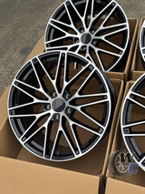 21” Wheels Fit Porsche Cayenne 2011–2026 |  OE Style Rims |  Gloss Black Machined Face |  Staggered Set of 4