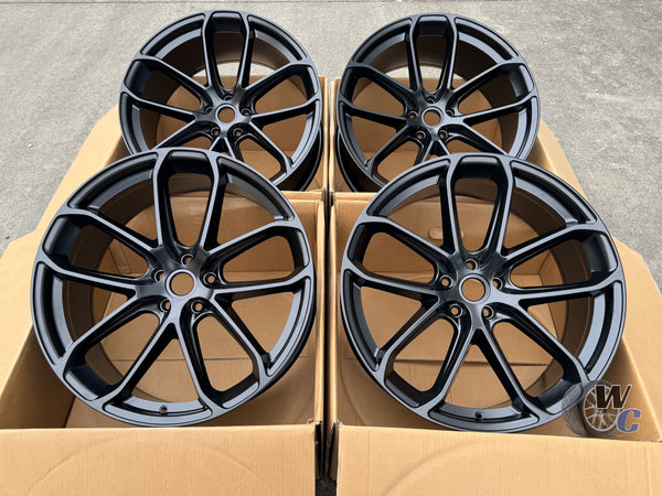 21” Wheels Fit Porsche Macan 2014–2026 |  OE Style Rims |  Matte Black |  Staggered Set of 4