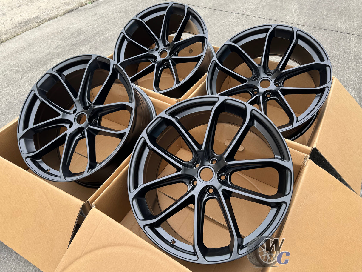 21” Wheels Fit Porsche Macan 2014–2026 |  OE Style Rims |  Matte Black |  Staggered Set of 4