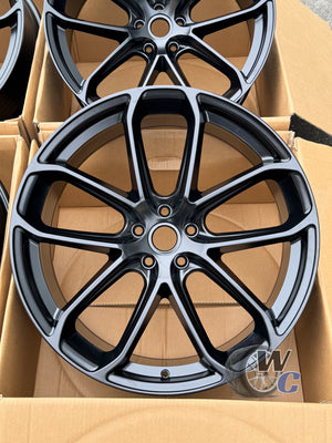 21” Wheels Fit Porsche Macan 2014–2026 |  OE Style Rims |  Matte Black |  Staggered Set of 4
