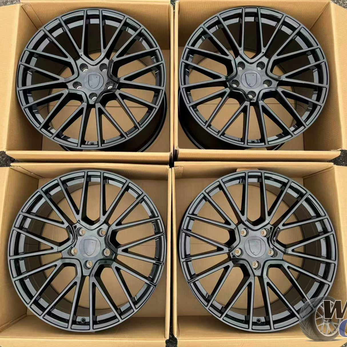 21” Wheels Fit Porsche Cayenne 2003–2025 |  OE Style Rims |  Gloss Black |  Staggered Set of 4