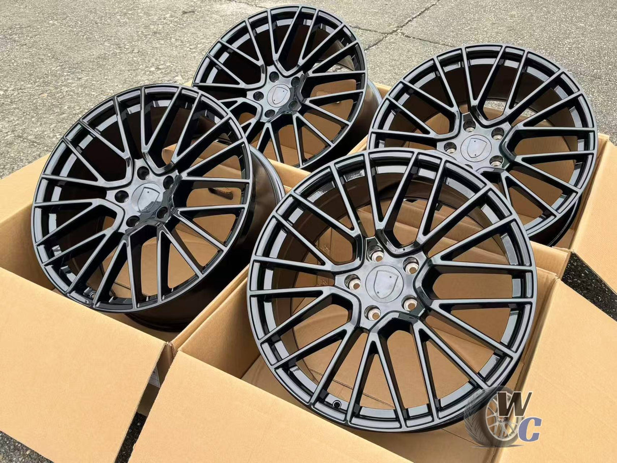 21” Wheels Fit Porsche Cayenne 2003–2025 |  OE Style Rims |  Gloss Black |  Staggered Set of 4