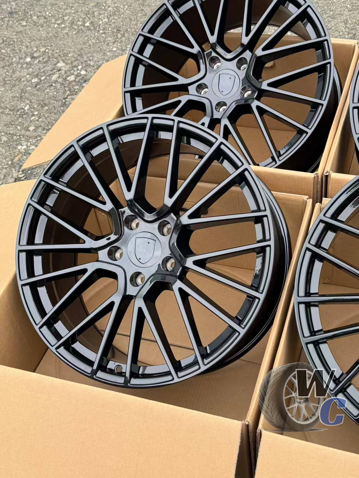 20” Wheels Fit Porsche Cayenne 2011–2026 |  OE Style Rims |  Gloss Black |  Staggered Set of 4