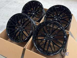 20” Wheels Fit Porsche Macan 2014–2026 |  OE Style Rims |  Gloss Black |  Staggered Set of 4