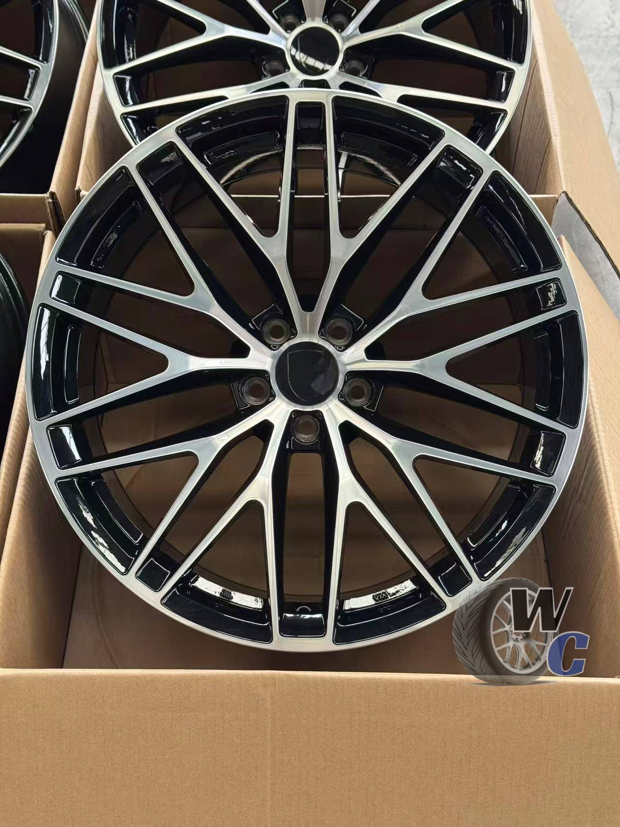 20” Wheels Fit Porsche Macan 2014–2026 |  OE Style Rims |  Gloss Black Machined Face |  Staggered Set of 4