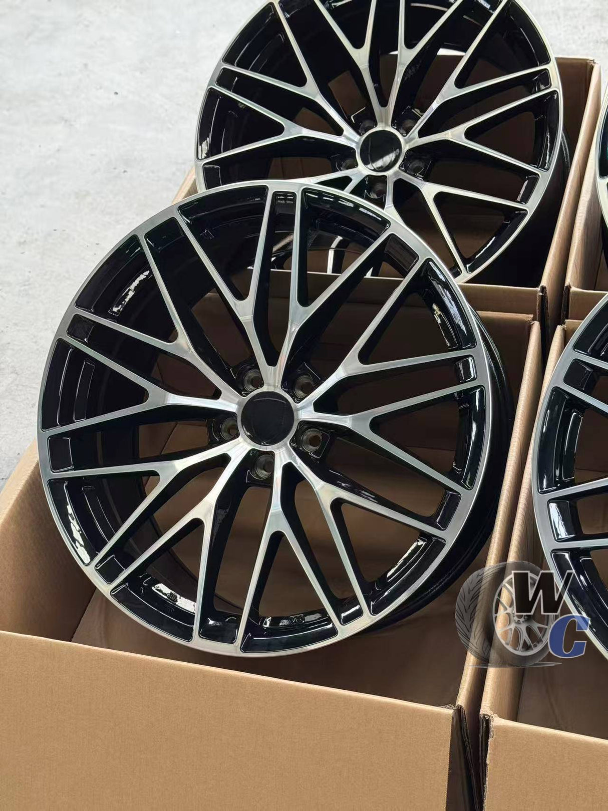 20” Wheels Fit Porsche Macan 2014–2026 |  OE Style Rims |  Gloss Black Machined Face |  Staggered Set of 4