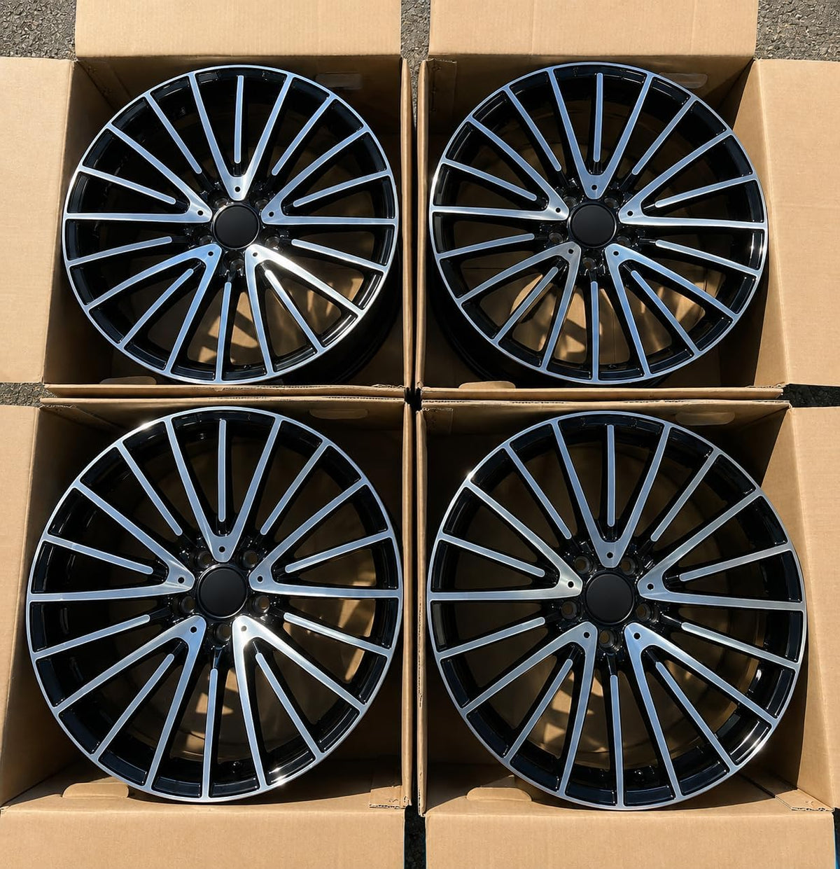 20” Rims For Mercedes-Benz GLC Set of 4 (2015-2025) | 20x8.5 | Gloss Black Machined Face | Aluminum Alloy Factory Style Wheels | Brand New | Flow Forged