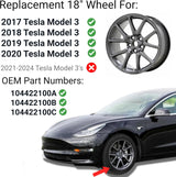 New Replacement 18-Inch Rim For Tesla Model 3 (2017–2020) – OE Style Aluminum Alloy Wheel | 18x8.5" | Direct Fit Factory Match for Tesla Part #104422100A 104422100B 104422100C
