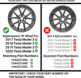 New Replacement 18-Inch Rim For Tesla Model 3 (2017–2020) – OE Style Aluminum Alloy Wheel | 18x8.5" | Direct Fit Factory Match for Tesla Part #104422100A 104422100B 104422100C