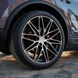 21” Wheels Fit Porsche Cayenne 2011–2026 |  OE Style Rims |  Gloss Black Machined Face |  Staggered Set of 4