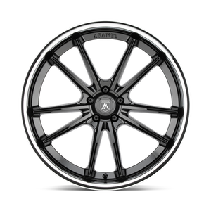 20X9 Asanti Black ABL-23 SIGMA GLOSS BLACK W/ CHROME LIP 5X112