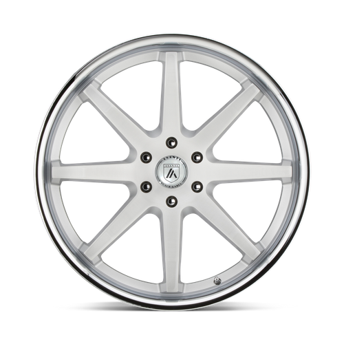 20X9 Asanti Black ABL-32 KAISER BRUSHED SILVER W/ CHROME LIP 6X135