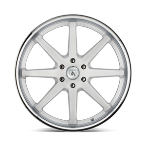 20X9 Asanti Black ABL-32 KAISER BRUSHED SILVER W/ CHROME LIP 6X135