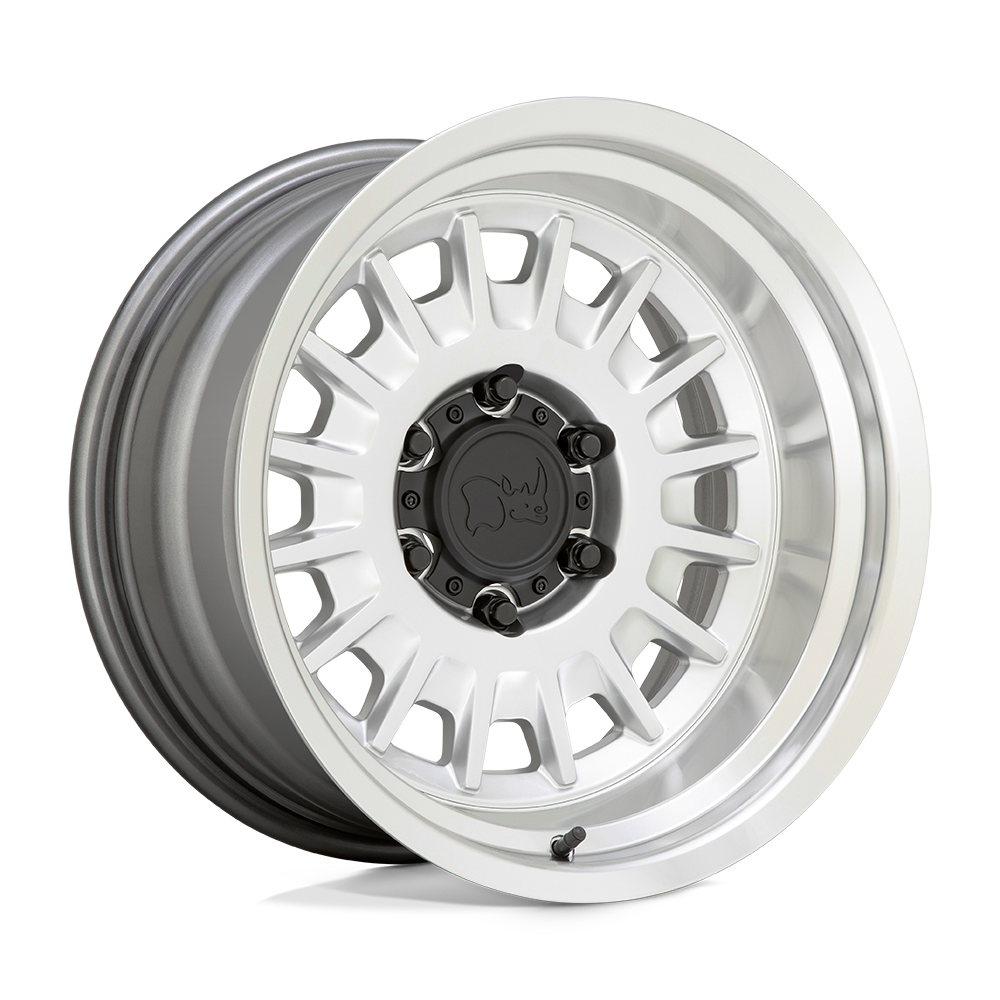 17" Black Rhino Hard Alloys ALISO GLOSS SILVER W/ MIRROR CUT 6X139.7