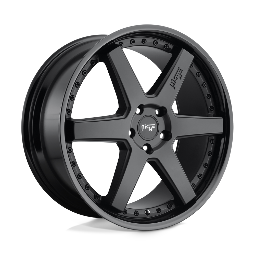 22X10 Niche 1PC M192 ALTAIR GLOSS BLACK MATTE BLACK 5X127
