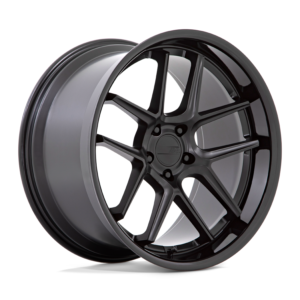 20X11 American Racing AR942 BISHOP MATTE BLACK W/ GLOSS BLACK LIP 5X115