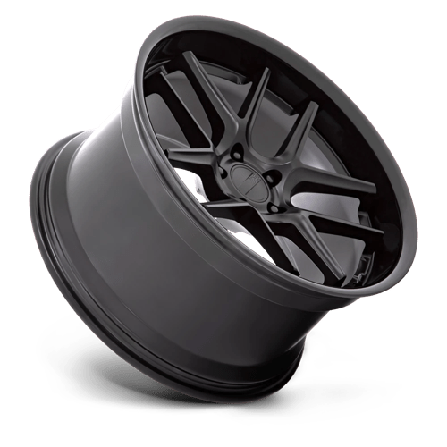 20X11 American Racing AR942 BISHOP MATTE BLACK W/ GLOSS BLACK LIP 5X115