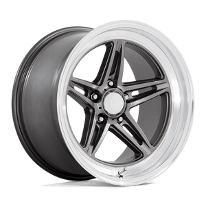 18X10 American Racing Vintage VN514 GROOVE ANTHRACITE W/ DIAMOND CUT LIP 5X114.3