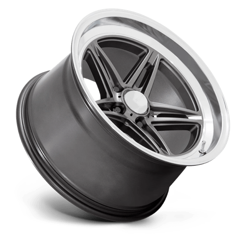 18X10 American Racing Vintage VN514 GROOVE ANTHRACITE W/ DIAMOND CUT LIP 5X127