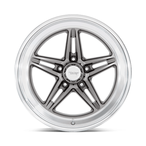 18X10 American Racing Vintage VN514 GROOVE ANTHRACITE W/ DIAMOND CUT LIP 5X120.65