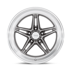 18X8 American Racing Vintage VN514 GROOVE ANTHRACITE W/ DIAMOND CUT LIP 5X127