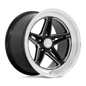 18X8 American Racing Vintage VN514 GROOVE GLOSS BLACK W/ DIAMOND CUT LIP 5X127