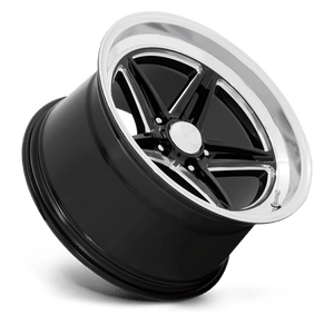 18X7 American Racing Vintage VN514 GROOVE GLOSS BLACK W/ DIAMOND CUT LIP 5X120.65