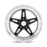 18X7 American Racing Vintage VN514 GROOVE GLOSS BLACK W/ DIAMOND CUT LIP 5X120.65