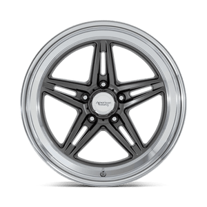 20X10 American Racing Vintage VN514 GROOVE ANTHRACITE W/ DIAMOND CUT LIP 5X127