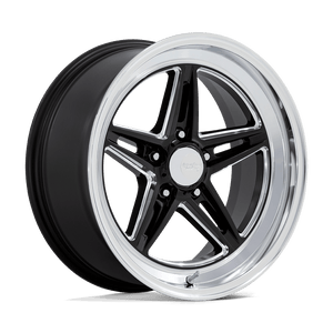 18X10 American Racing Vintage VN514 GROOVE GLOSS BLACK W/ DIAMOND CUT LIP 5X127