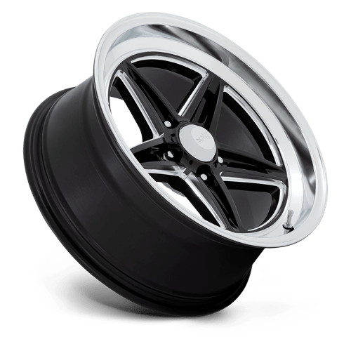 18X10 American Racing Vintage VN514 GROOVE GLOSS BLACK W/ DIAMOND CUT LIP 5X120.65