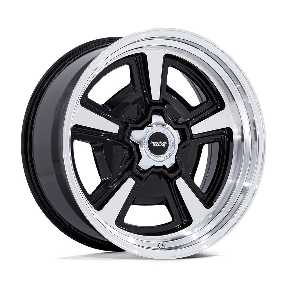 22X9 American Racing Vintage VN517 MARAUDER GLOSS BLACK MCH W/ DIA-CUT LIP BLANK