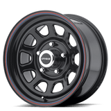 16X7 American Racing AR767 RIMS - GLOSS BLACK W/ STRIPES 8X165.1